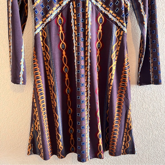 Free People Stella Retro Mod Multicolor Earth-tone Mini Dress Size XS - Picture 10 of 13